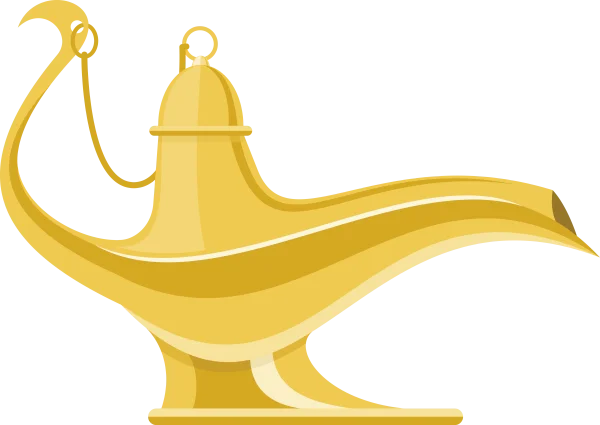 Golden Magic Lamp PNG Transparent Background