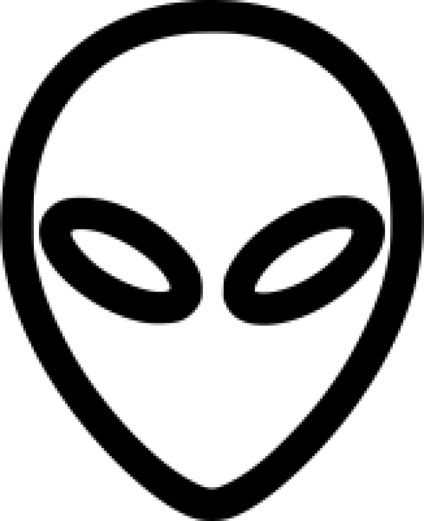 Alien Head Outline PNG Transparent