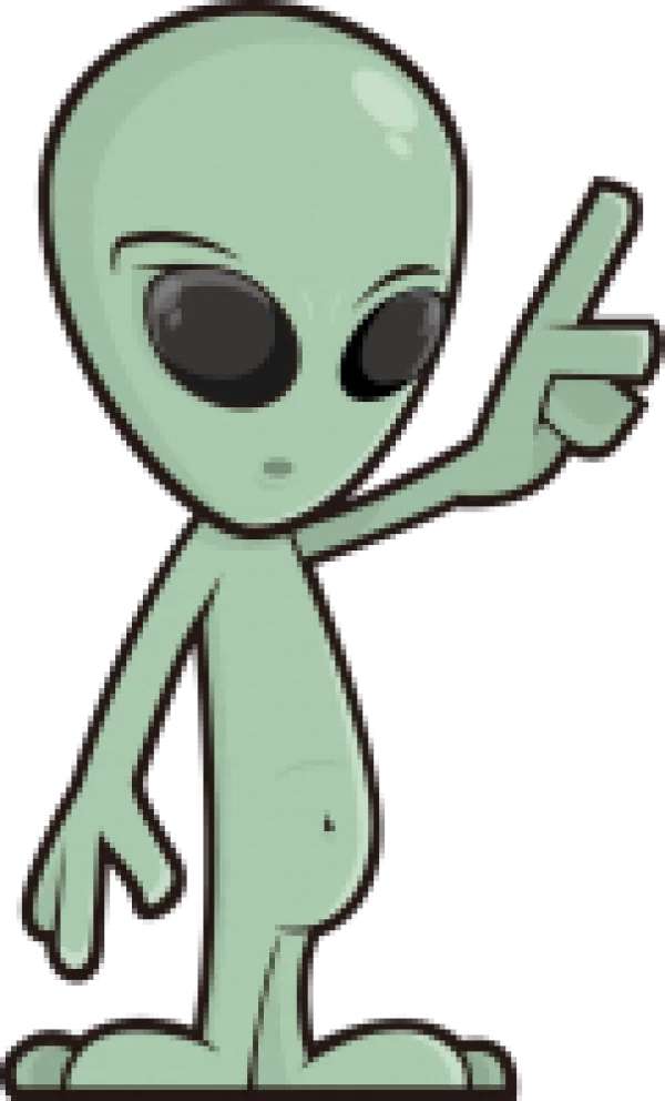 Cartoon Alien Pointing Transparent PNG