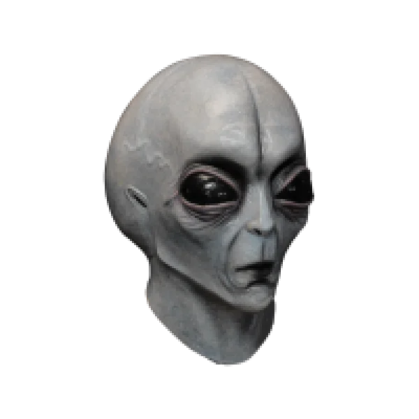 Grey Alien Head PNG Transparent Background