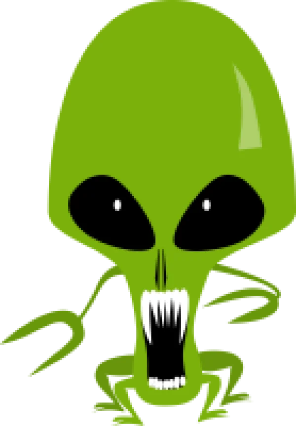 Green Alien Monster PNG Transparent Background
