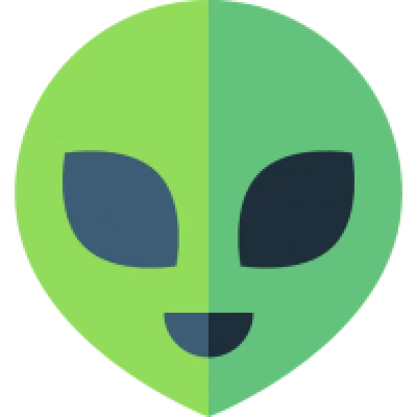 Green Alien Head Icon PNG Transparent Background