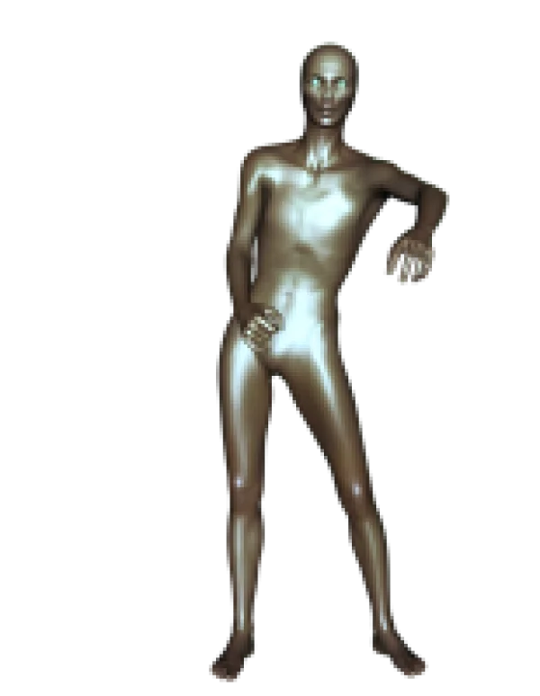 Metallic Humanoid Mannequin PNG Transparent Background