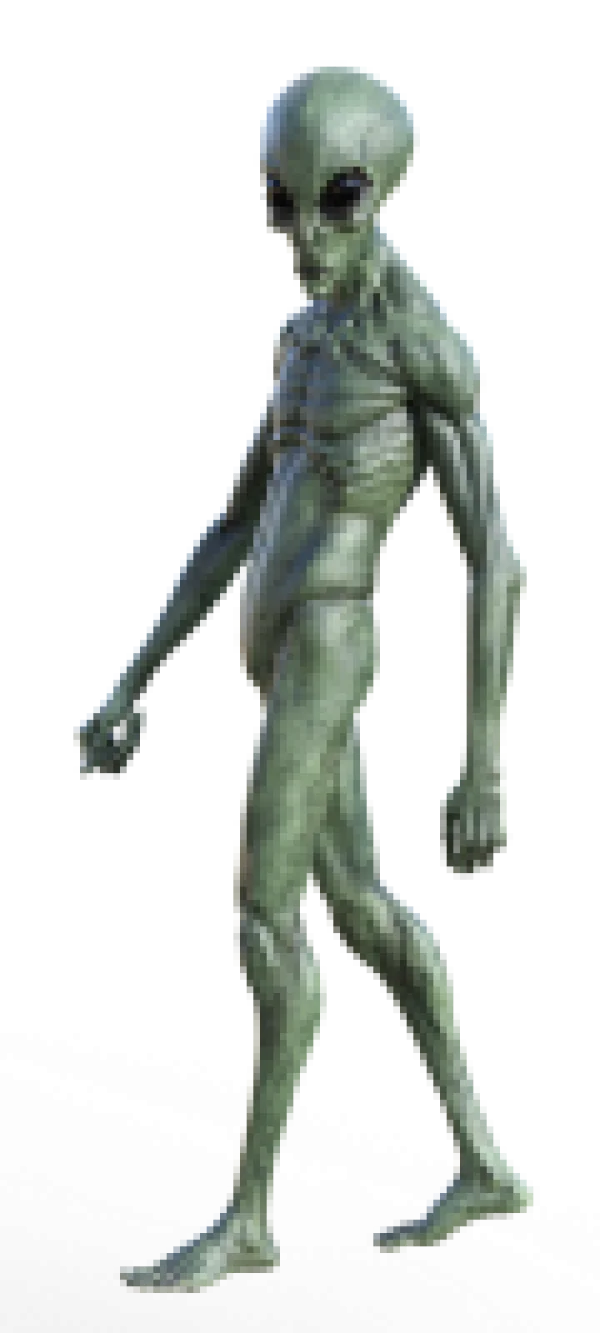 Grey Alien Walking PNG Transparent