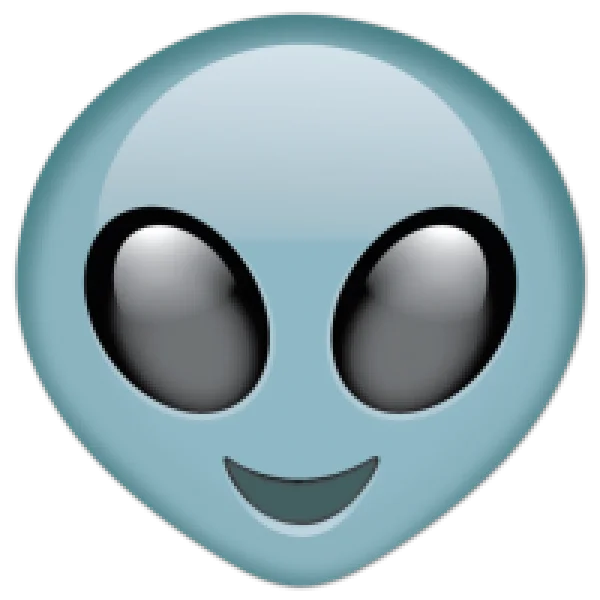 Smiling Alien Face PNG Transparent Background