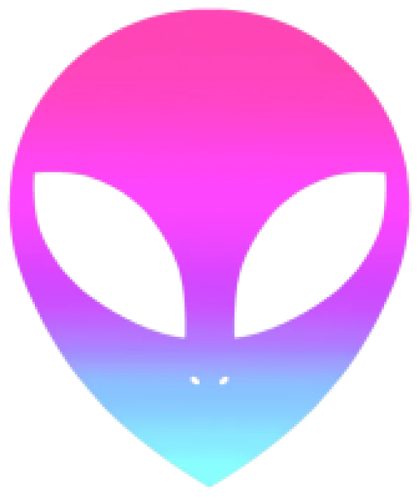 Gradient Alien Head Icon PNG