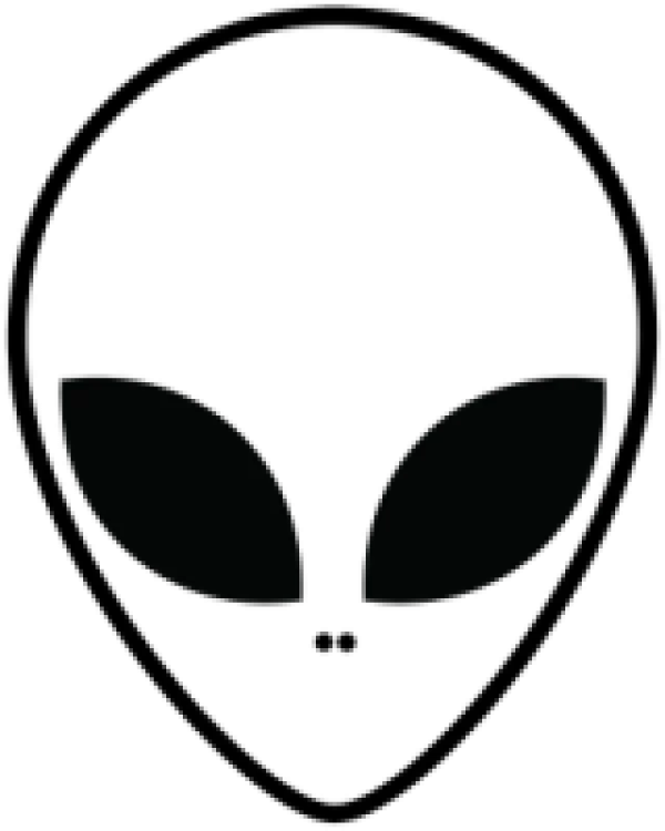 Black Alien Head Outline Transparent PNG