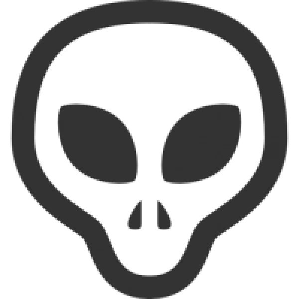 Dark Gray Alien Head Icon PNG Transparent Background