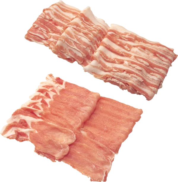 Sliced Raw Pork Bacon PNG Transparent Background