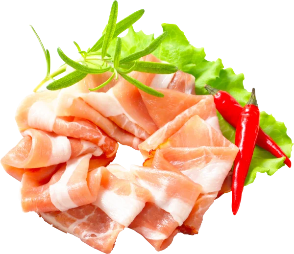 Prosciutto Slices with Rosemary and Chili PNG Transparent Background