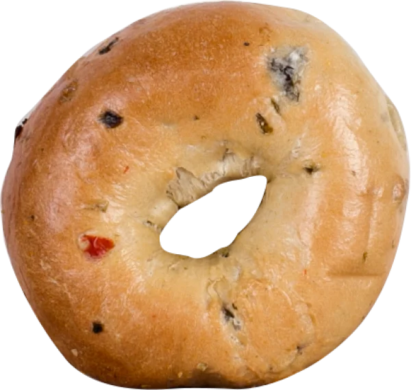 Savory Bagel with Olives PNG Transparent
