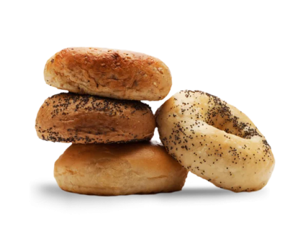 Assorted Bagels and Bread Rolls PNG Transparent Background