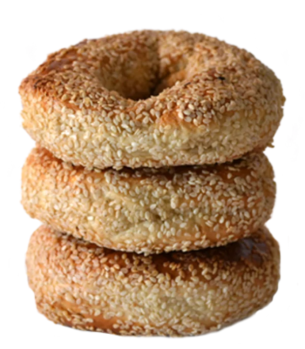 Stack of Sesame Bagels PNG Transparent Background