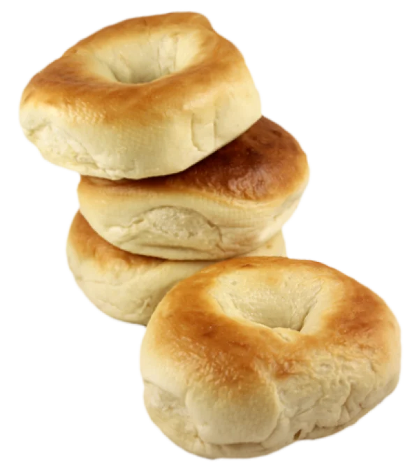 Stack of Fresh Plain Bagels PNG