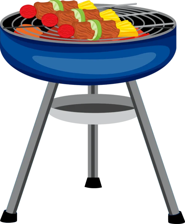 Barbecue Grill with Skewers PNG Transparent Background