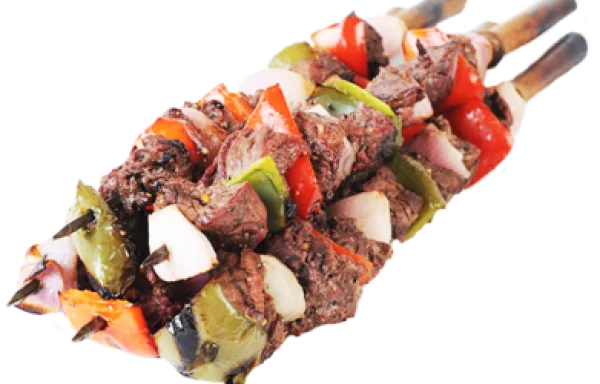 Beef Skewers with Vegetables PNG Transparent Background
