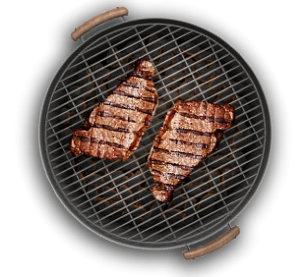 Grilled Steaks on BBQ Grill Transparent PNG