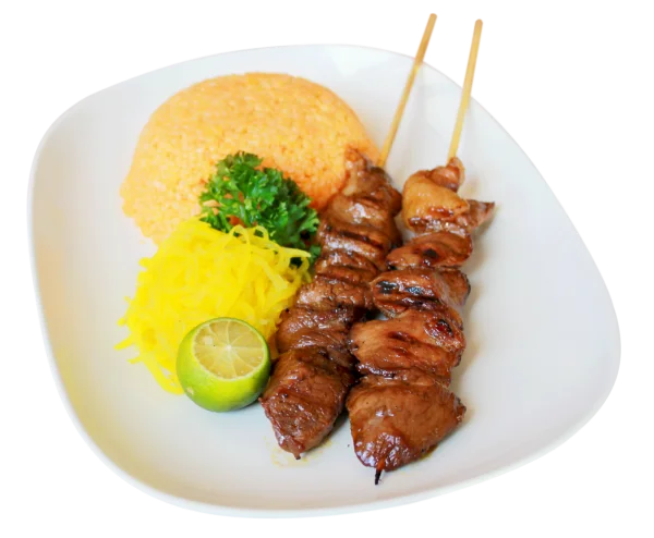 Grilled Meat Skewers Meal PNG Transparent Background