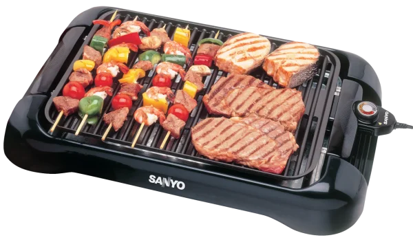Electric Grill with Mixed BBQ Foods PNG Transparent