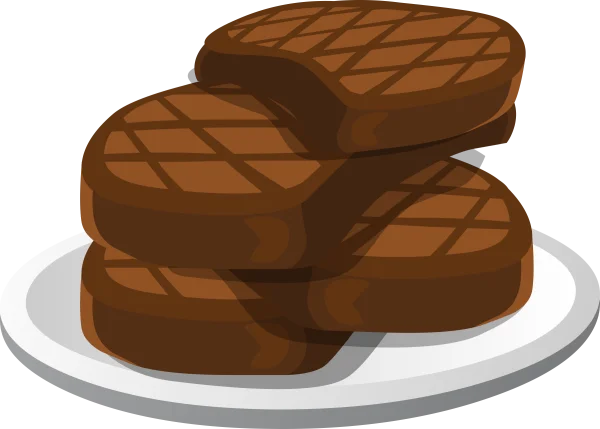 Stack of Steaks on Plate PNG Transparent Background