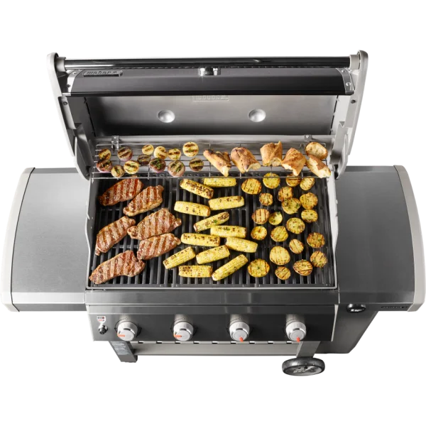 Gas Grill with Cooked Food PNG Transparent Background