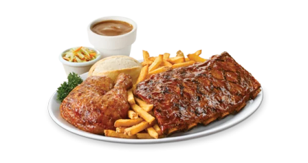 BBQ Chicken and Ribs Full Meal PNG