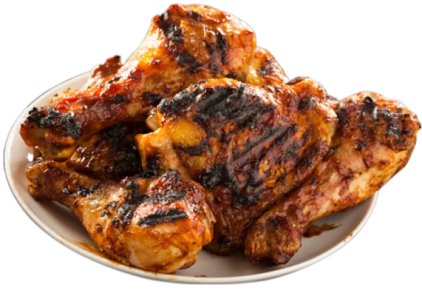 Grilled BBQ Chicken Pieces PNG Transparent Background
