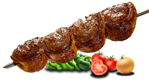 Grilled Picanha Skewer with Fresh Vegetables PNG