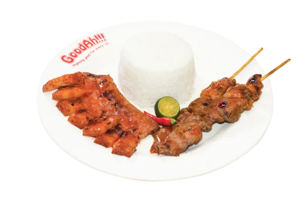 Filipino Grilled Pork BBQ and Liempo with Rice PNG Transparent