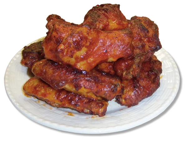 BBQ Chicken Wings on Plate PNG Transparent Background