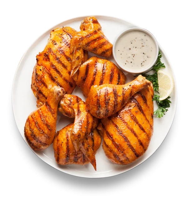 Delicious Grilled Chicken Platter PNG Transparent Background