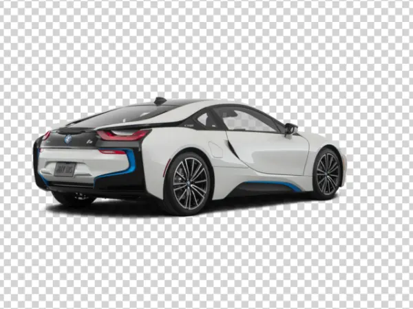 White BMW i8 Sports Car PNG Transparent Background
