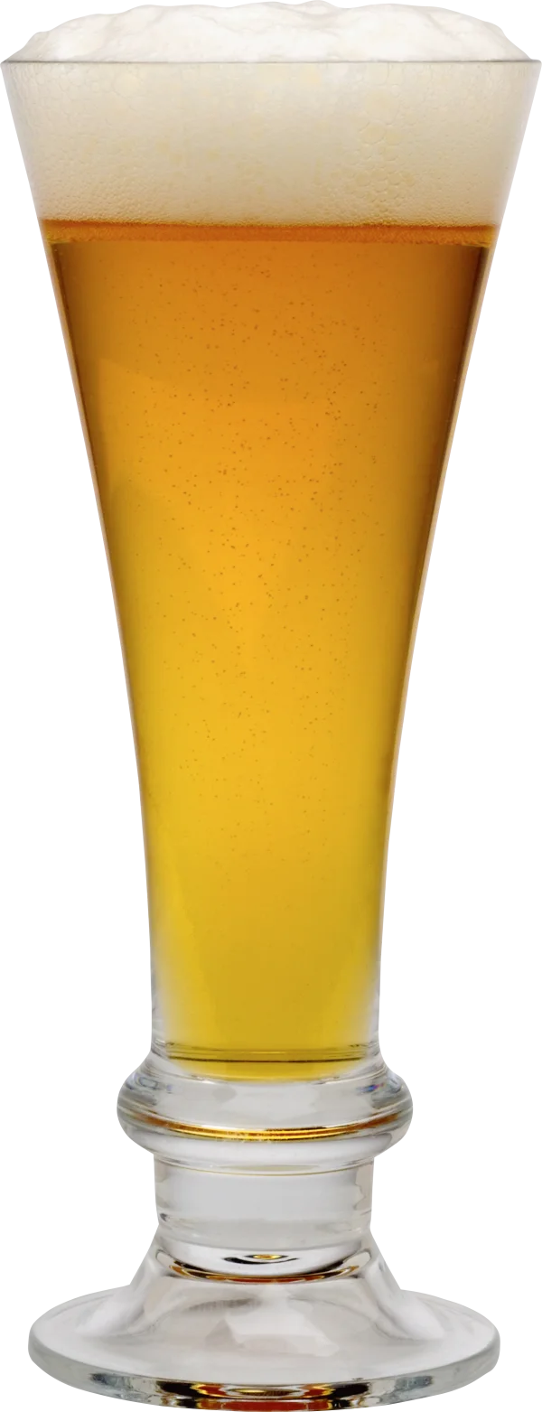 Pilsner Glass Full of Beer PNG Transparent Background