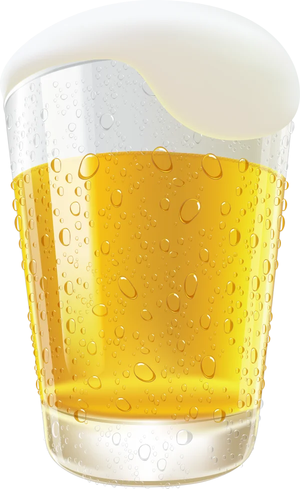 Glass of Beer with Condensation PNG Transparent