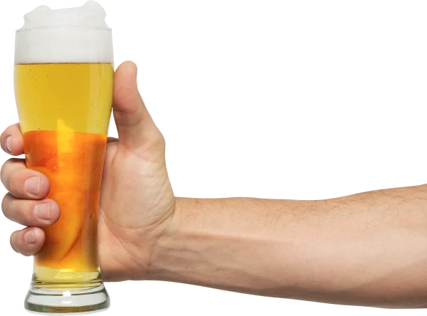 Hand Holding Glass of Beer PNG Transparent