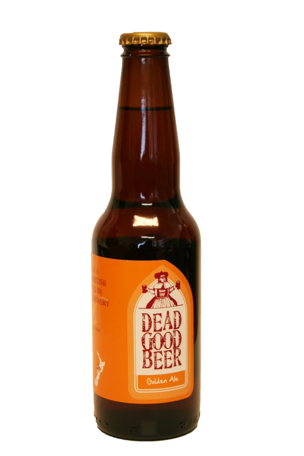 Dead Good Golden Ale Beer Bottle PNG Transparent Background