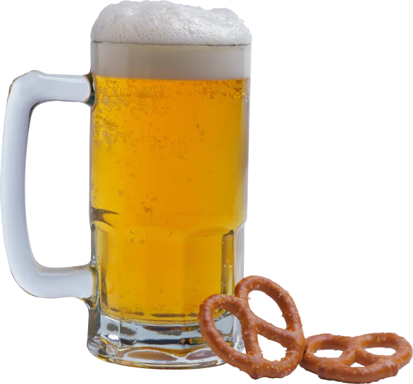 Beer Mug with Pretzels Transparent PNG