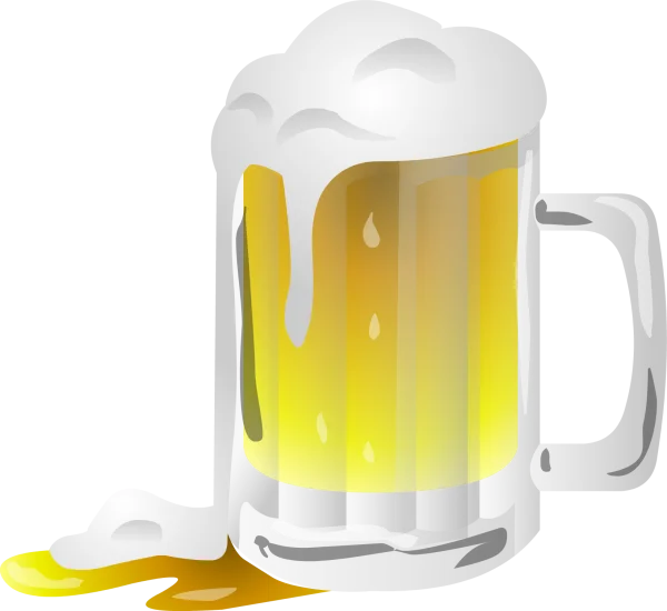 Frothy Beer Mug Spill PNG Transparent Background