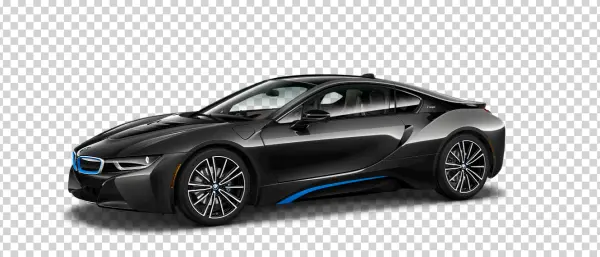 Black BMW i8 Car PNG Transparent Background
