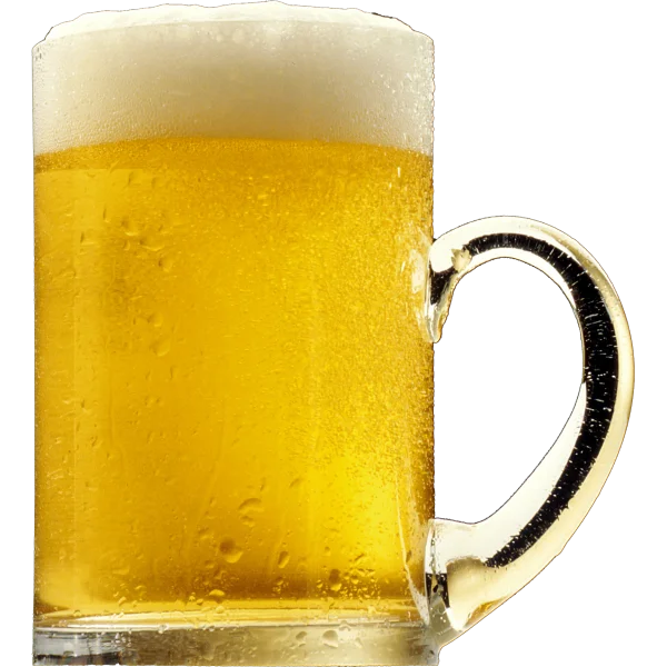 Chilled Beer Mug with Foamy Head PNG