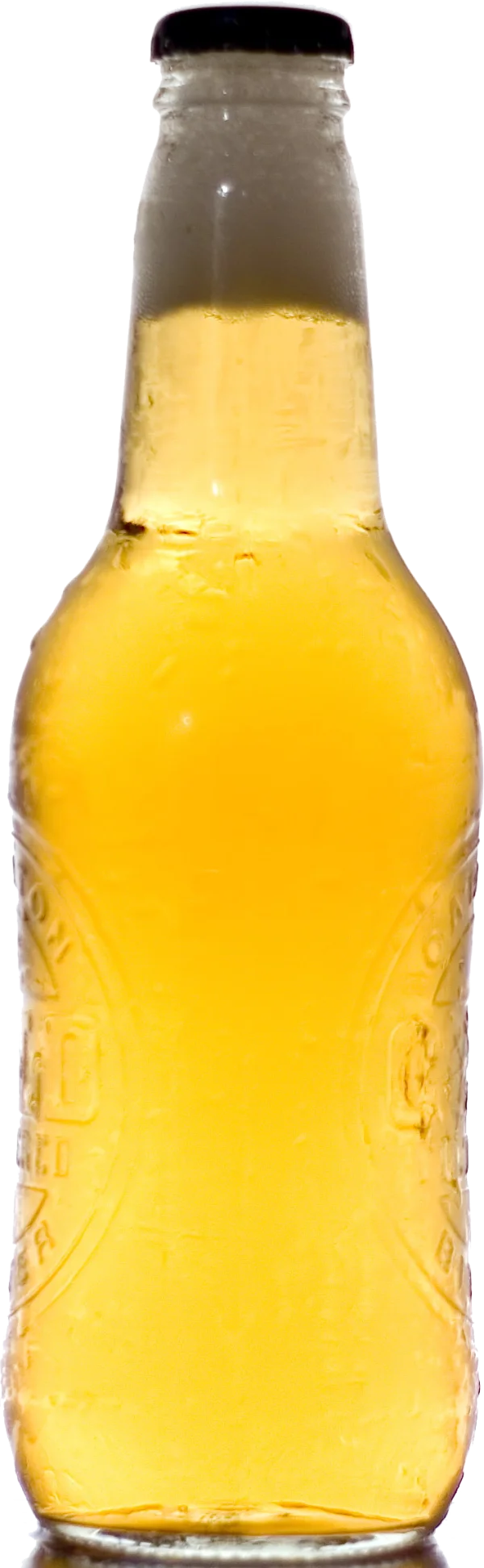 Cold Beer Bottle with Foam PNG Transparent Background