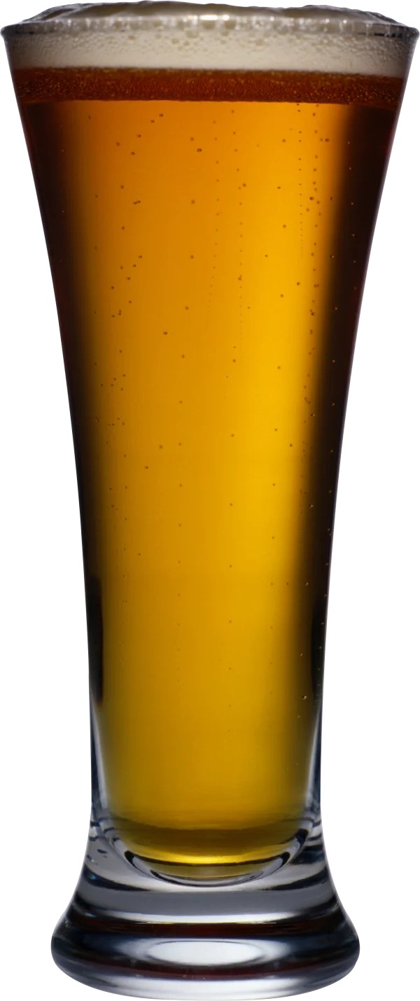 Glass of Beer with Foam PNG Transparent Background