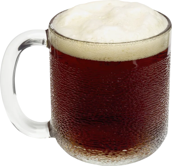 Dark Beer Mug with Foam PNG Transparent Background