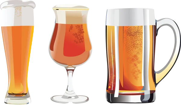 Assorted Beer Glasses PNG Transparent Background