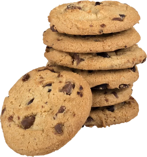 Stack of Chocolate Chip Cookies PNG Transparent Background