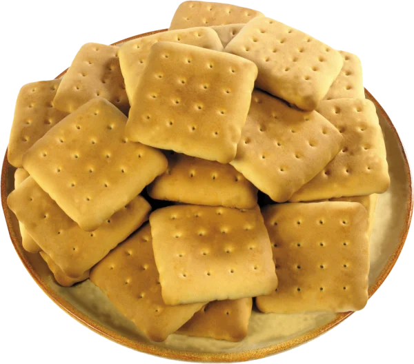 Stack of Crackers on Plate PNG Transparent Background
