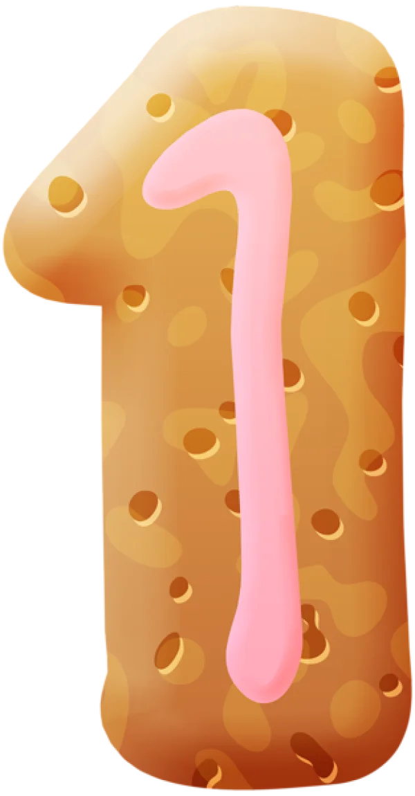 Playful Textured Number 1 PNG Transparent