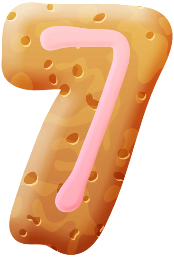 Cartoon Number Seven PNG Transparent Background