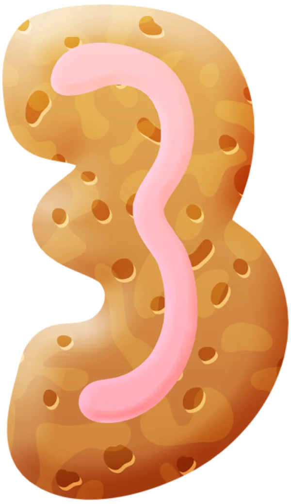 Cartoon Number Three Cookie PNG Transparent Background