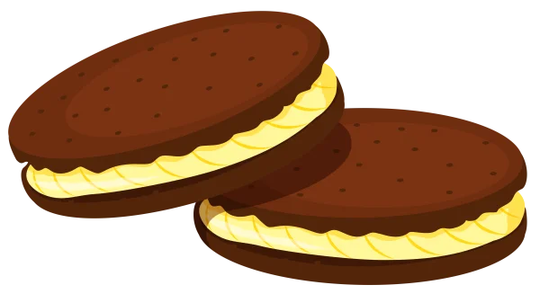 Cartoon Chocolate Cream Sandwich Cookies PNG